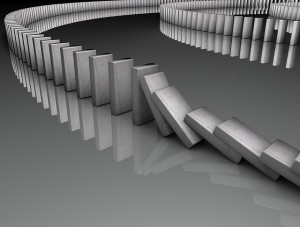 Kettingreactie domino eerste stap veranderen