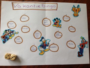 vakantiebingo in de schoolvakantie